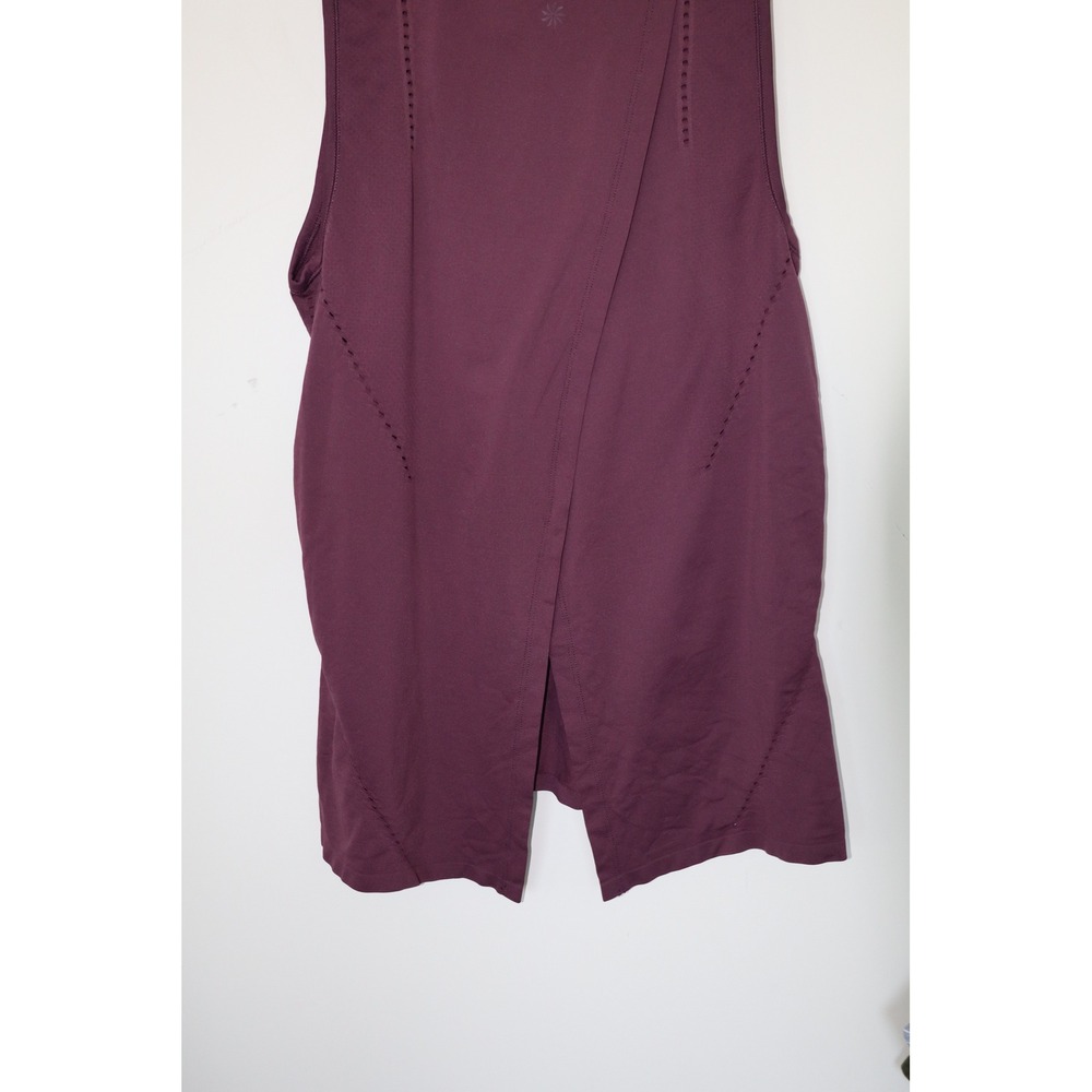Athleta Womens Plum Purple Wrap Split Back Perforated Active Tank Top Size L - Picture 4 of 6